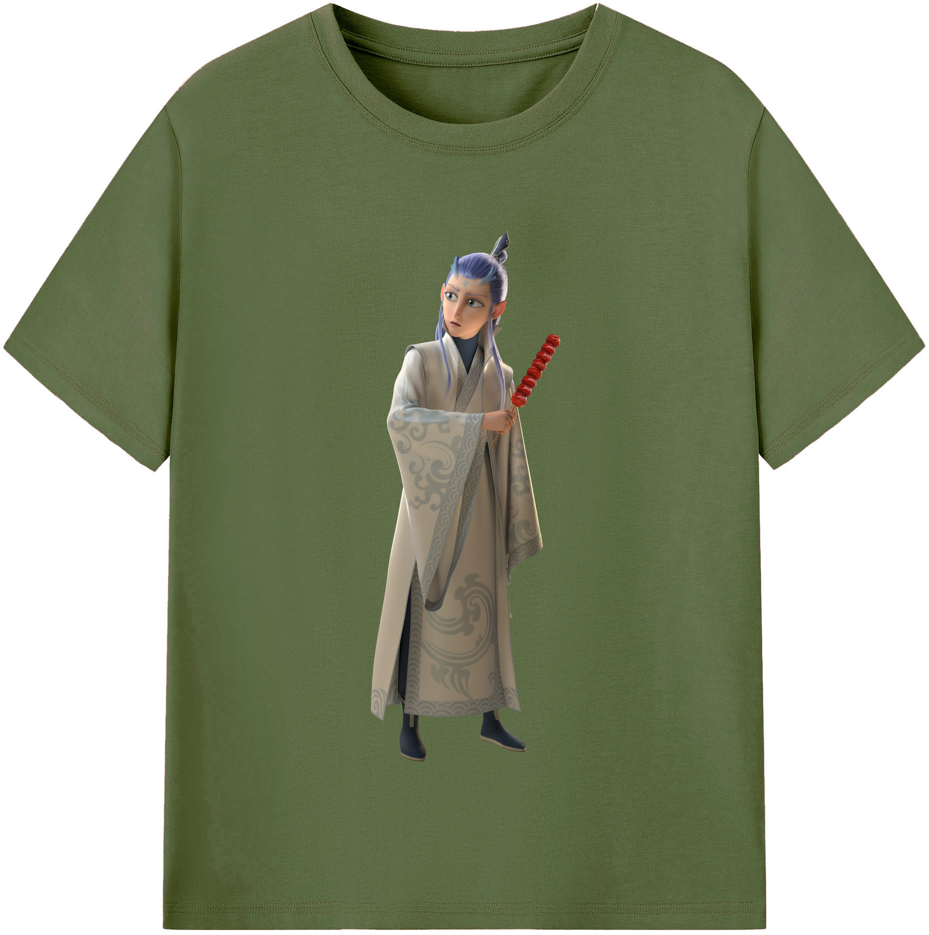 （画像用） Ne Zha 2 ナタ 魔童の大暴れ 綿100％半袖Tシャツ（フロントプリント）